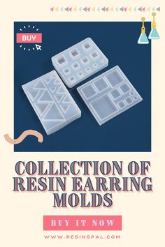 three plastic molds with the text collection of resining molds buy now