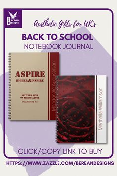 the back to school notebook journal is shown