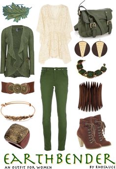 "Earthbender (outfit for women) by Rhosauce" by rhosaucey on Polyvore Earthbender Outfit, Avatar Inspired Outfits, Airbender Clothes, Forest Academia, Best Characters