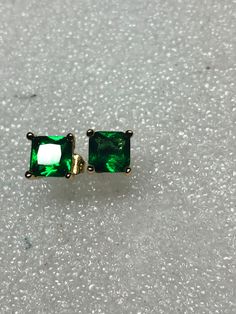 8mm Square Princess Cut 18K Gold Filled Stud Earrings.  FREE SHIPPING IN THE USA, $11 Every Where Else. Green High Luster Jewelry For Anniversary, Green High Luster Jewelry For Gift, High Luster Green Jewelry For Gift, Princess Cut, Jewelry Earrings Studs, Cleveland, Gold Filled, Etsy Earrings, Etsy Accessories