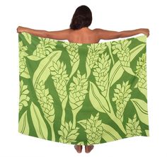 "This listing is for one pareo (sarong) in 100% premium rayon. Tie and wear as a beach cover up or as a easy wrap dress or skirt. Perfect for the summer beach cover up. Many ways to tie and use. Makes a great gift for that special someone. Item is approximately 46-48\" inches X 68-72\" inches Washing should be machine was cold, line dry for best results. Item may have some printing imperfections." Green Hawaiian Sarong For Vacation, Tropical Green Sarong For Beach Season, Pareo Sarong, Ginger Flower, Easy Wrap, Beach Covers, Sarong, Dress Clothes For Women, Summer Beach