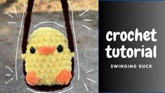 a crocheted bird hanging from a hook with the words crochet tutorial on it