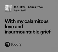 the lake's - donus track with my calamitous love and insurmountable griff