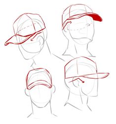 how to draw baseball caps step by step