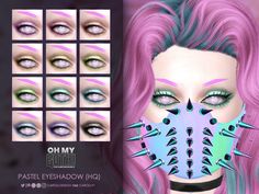 The Sims Resource - Oh My Goth Pastel Eyeshadow Sims 4 Cc Goth, Pastel Eyeshadow, Palm Trees Wallpaper, Cute Christmas Wallpaper, Sims 4 Mods Clothes, Fantasy Makeup