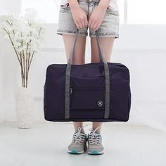 Foldable Travel Duffel Bag Tote Carry On Luggage Sport Duffle Week-ender Overnight for Women and Girls Feature: Quantity: 1pc Material: Fiber polyester Color: Dark Blue Product size: 48x32x16cm /18.9x12.6x6.3in Packing size: 21x18x2.5cm /8.3x7.1x1in Net weight:120g/0.26lb Gross weight: 120g/0.26lb Applicable scene: Home, Outdoor Description: MULTI-PURPOSEThis Travel Duffle Bag for GymSports,short Tip,shopping bag or Emergencies. GOOD QUALITY1.The zippers are strong 2.Nylon is slightly water repe Luggage Storage Bag, Travel Duffel Bag, Waterproof Tote, Waterproof Travel Bag, Luggage Bags Travel, Foldable Storage, Travel Duffle, Duffle Bag Travel, Travel Duffel