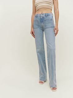 Alyssa High Rise Wide Leg Long Jeans - Sustainable Denim | Reformation Sustainable Denim, Long Jeans, Wide Legs, Ankle Jeans, Jeans Shop, Stretch Denim, White Vintage, Levi Jeans, Mom Jeans