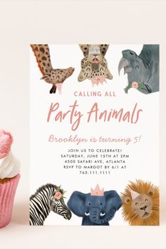 an animal themed birthday party with cupcakes