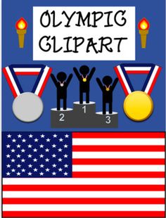 an olympic poster with three men standing on top of the usa flag and holding up their medals