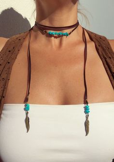 Beach Lariat Jewelry With Adjustable Length, Beach Jewelry Lariat With Adjustable Length, Bohemian Adjustable Choker, Bohemian Lariat Choker, Bohemian Turquoise Choker For Summer, Bohemian Lariat Choker As Gift, Bohemian Lariat Choker With Adjustable Length, Bohemian Adjustable Lariat Choker, Adjustable Bohemian Lariat Choker