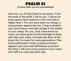 Psalm 61, Ends Of The Earth, Gods Glory, Prayer Board, Bible Quotes Prayer, Bible Quotes, Psalms, Give It To Me, Jesus