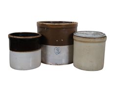 three different types of pots with lids on them