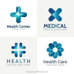 four logos for medical and health care