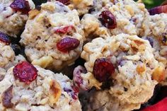 cookies with cranberries and raisins in a bowl