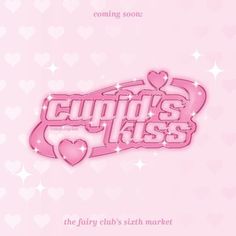 a pink background with hearts and the words cuddle's kiss