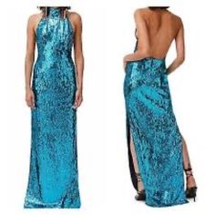 Questions? Leave A Comment Below! Galvan London, Sequin Halter, London Dresses, Evening Gown, Evening Gowns, Beautiful Dresses, Sequin, Blue Green, Color Blue