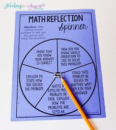 a math reflection spinner with a pencil next to it on top of a piece of paper