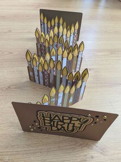 a birthday card made out of crayons with the words happy birthday written on it