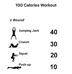 an exercise poster with the words'100 calories workout '