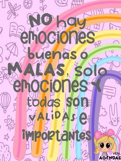 a poster with an image of a rainbow and the words, no hoy enocciones