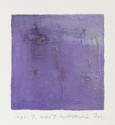 an abstract painting with purple and yellow colors