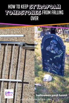 How To Keep Styrofoam Tombstones In The Ground | Outdoor Halloween Decorating Elegant Halloween