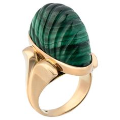 Ring Rose Gold Malachite Russia ca. 1915 Gold Dome Ring, Ring Rosegold, European Paintings, Dome Ring, Ring Rose Gold, Domed Ring, Swirl Pattern, Large Vase, Peacock Feather