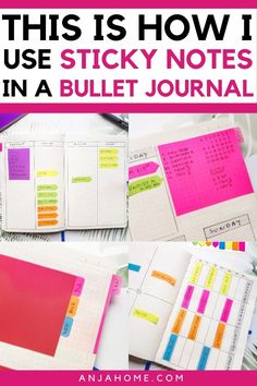 Sticky Note Planning [in a Bullet Journal] Bujo Organization, Use Sticky Notes, Bullet Journal Goals Page, Bullet Journal Budget, How To Bullet Journal, Notes Plan, Planning System, Goals Bullet Journal, Sticky Note Planner