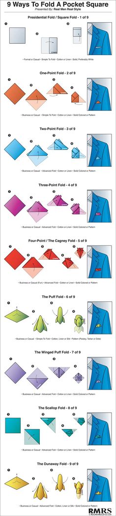 Simpul Dasi, Pocket Square Folds, Fashion Infographic, How To Fold, Sharp Dressed Man, Men Style Tips, Suit And Tie, Tie And Pocket Square