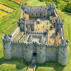 an artist's rendering of a medieval castle