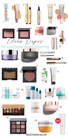 CLEAN BEAUTY DUPES | Beautycounter Dupes for Traditional Dirty Makeup | Clean Non Toxic Beauty Dupes Brighter Darling Blog Cruelty Free Clean Makeup, Non Toxic Self Care Products, Clean Beauty Skincare, Clean Drugstore Makeup, Clean Make Up Products, Best Clean Makeup Brands, Best Clean Beauty Products, Best Natural Makeup Products, Flawless Makeup Products