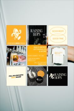 Social Media Design | Media Design Ideas Brewery Social Media, Branding Social Media Posts, Bar Social Media Design, Bar Instagram Feed, Bar Social Media, Media Branding Design, Emotion Expression, Beer Branding, Instagram Branding Design