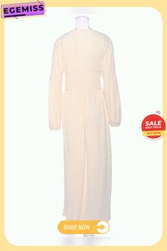 French Retro V-neck Long Skirt Waist Fold Loose Dress Modest Fitted V-neck Maxi Dress, Modest Beige V-neck Dress, Non-stretch V-neck Daywear Dresses, Non-stretch V-neck Dresses For Daywear, Beige Pleated V-neck Maxi Dress, Modest V-neck Maxi Dress For Brunch, Modest V-neck Maxi Dress For Daywear, Modest V-neck Maxi Dress For Party, Casual Maxi Dress With Surplice Neckline For Daywear