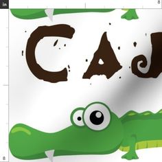 an image of a green alligator with the word caja on it's face