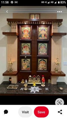 Gods Room Design, Pooja Room Wall Designs, Modern Bedroom Tv Unit, Puja Room Door Design, Puja Room Design Indian, Pooja Room Ideas, Pooja Shelf