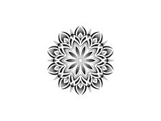 a black and white drawing of a flower