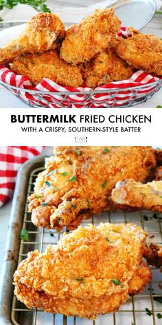 buttermilk fried chicken with a crispy, southern style batter