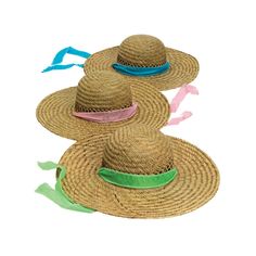 Relax in style this summer while lounging by the pool or at the beach; these pretty sun hats will protect your skin. These hats make great giveaways and party favors at an outdoor luncheon or tea party. Use them as decorations, too! (6 pcs. per unit) 24" circ. Easter Bonnet, Kentucky Derby Party, Tea Party Hats, Straw Sun Hat, Tea Party Garden, Derby Party, Tea Party Birthday, Straw Hats, Beach Hat