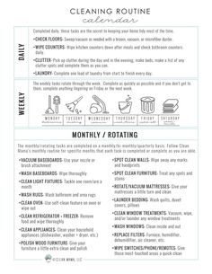 the instructions for cleaning routine are shown in black and white