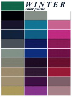 the color scheme for winter in different shades