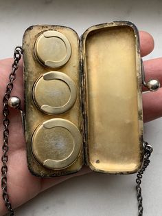 "Antique Theodore W Foster & Brothers Bro. Sterling Silver 925 Gilt Coin Engraved Change Purse Marked: F & B Sterling, 4075 Weight: 66.58 grams Engraved monogram \"ESJ\" Weight: 66 grams Purse Height 1.75 inches x Length 3.25 inch Total Length of both Chains: 9 inches, 4.5 inches Some light wear, a few dents, some scratches, some oxidization, dates to 1910s-1920s. Theodore W Foster & Brothers, Providence, RI \"Founded in 1873 as White & Foster. From 1878 to 1898 the firm was acti Silver Openable Jewelry For Formal Occasions, Antique Etched Necklace For Ceremonial Occasion, Elegant Jewelry For Collecting, Antique Silver Openable Jewelry, Antique Silver Nickel-free Necklace, Nickel-free Antique Bronze Necklace, Vintage Bronze Nickel-free Charm Necklace, Antique Silver Nickel-free Necklace For Memorial, Art Nouveau Floral