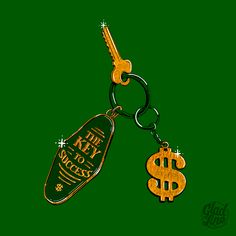 the key to success is being held by a dollar sign on a keychain