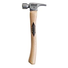 the hammer is made out of wood and has a metal handle