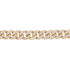 14kt gold and diamond cuban link bracelet *solid gold *diamonds go all the way around Luxury Yellow Gold Cuban Link Bracelet With Diamond Accents, Yellow Gold Diamond Cuban Link Bracelets, Luxury Cuban Link Bracelet With Diamond Accents, Diamond Chain Link Bracelets, Luxury Diamond Bracelet With Gold Chain, Elegant Cuban Link Bracelet With Diamond Accents, Cuban Link Chain Diamond Bracelet With Cubic Zirconia, Gold Cuban Link Diamond Bracelet, Luxury Yellow Gold Diamond Bracelet With Curb Chain