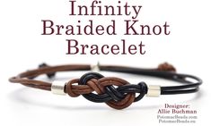 an image of a braided knot bracelet with the words,'infinite braided knot bracelet