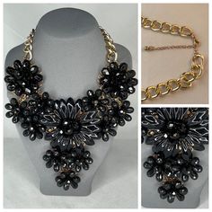 Black And Gold Statement Necklace Chic Black Necklace With Black Beads, Gala Jewelry, Gold Statement Necklace, Chunky Necklace, Black And Gold, Womens Jewelry Necklace, Statement Necklace, Jewelry Necklaces, Necklaces