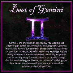 an image of the zodiac sign for best of gemini, which is written in purple