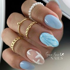 Going To A Wedding Nails, Costal Nail Designs, Coastal Girl Nails, Water Themed Nails, Marie Nails, Teen Nails, Cruise Nails, Beachy Nails, Summery Nails