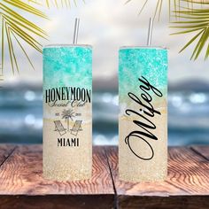 These personalized honeymoon tumblers make the perfect gift, tastefully marking one of life’s most cherished chapters. The tumbler is customized with the couple’s names, honeymoon destination, and the year, encapsulating a moment that tastes as sweet as your favorite beverage.