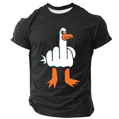 Category:T-shirt; Season:Spring,Summer; Fabric:Polyester; Sleeve Length:Short Sleeve; Look After Me:Machine wash; Gender:Men's; Style:Vintage,Cool; Elasticity:Stretchy; Tops Type:T shirt; Occasion:Holiday,Party; Age Group:Adults; Fit Type:Tailored Fit; Pattern:Swan,Funny; Neckline:Crew Neck; Brand:OUKU; Front page:FF; Listing Date:07/18/2024; Bust:null; Length:null; Shoulder Width:null; Print Type:3D Print; Sleeve Length:null Black Funny T-shirt For Summer, Summer Novelty Tops With Graphic Print, Funny Black Summer T-shirt, Funny Black T-shirt For Summer, Novelty Graphic Print Tops For Summer, Black Novelty T-shirt For Summer, Novelty Black T-shirt For Summer, Novelty Summer Tops With Cartoon Print, Novelty Cartoon Print Summer Tops